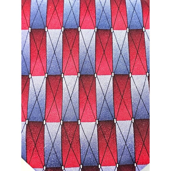 1996 Grateful Dead Handmade Silk Tie Carved In Stone 22nd Set Red & Blue - Picture 3 of 7